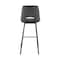 Armen Living Carise Gray Faux Leather and Black Metal Swivel 26" Counter Stool LCCABABLGR26 - alternate 3